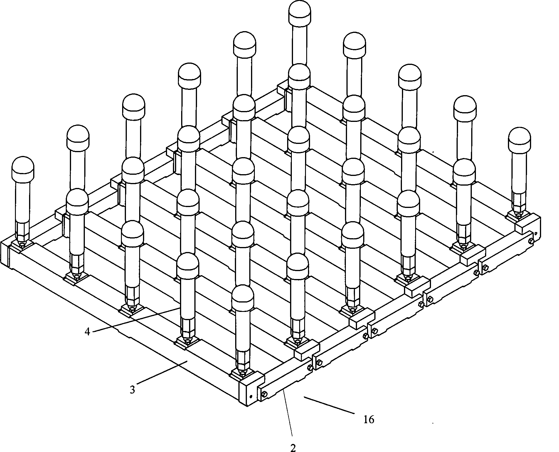 Combined skin-covering face measuring flexible multi-point support device