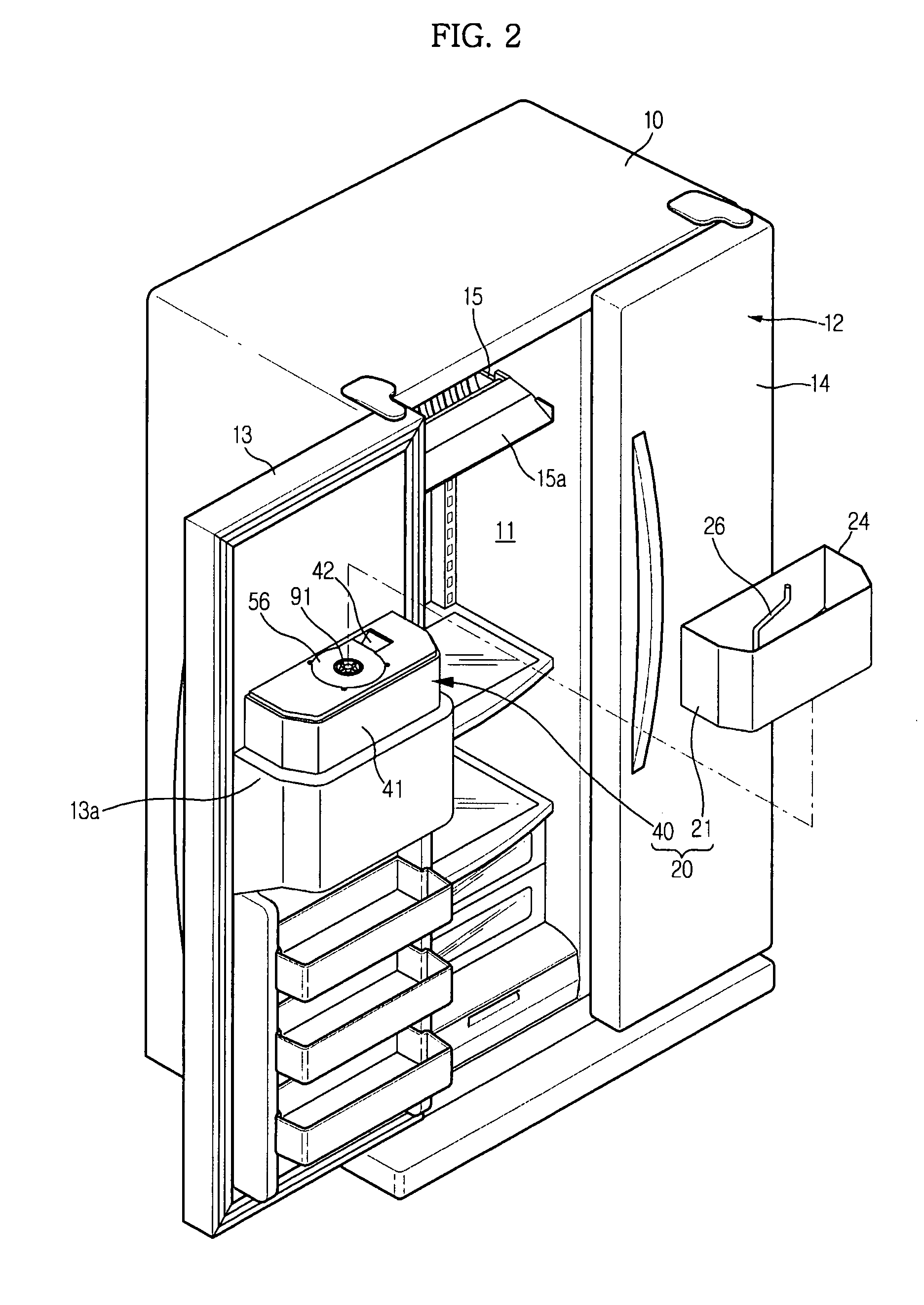 Ice supply device and refrigerator having an ice container capable of being separated from an ice breaking unit