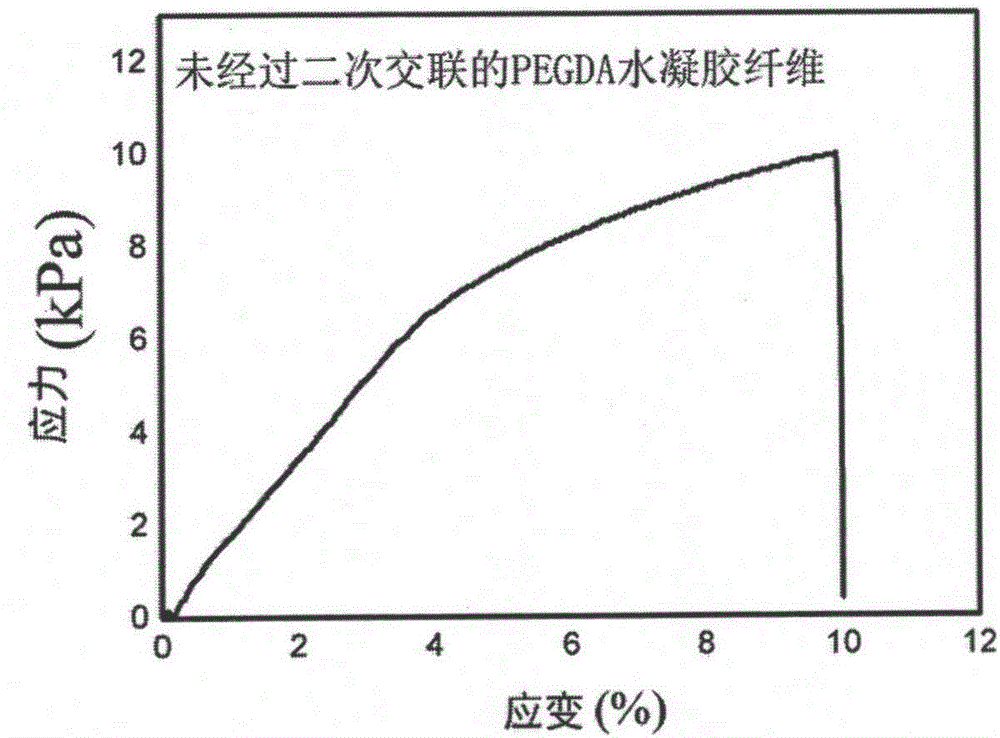 Method for improving mechanical properties of hydrogel fibers by secondary crosslinking