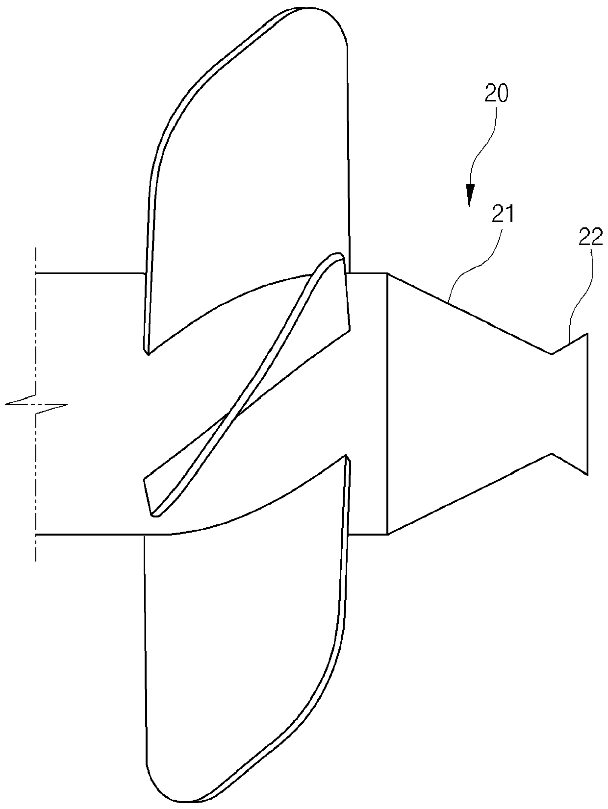 Composite propeller hub cap for reducing swirling flow and hub vortex and improving propulsion efficiency