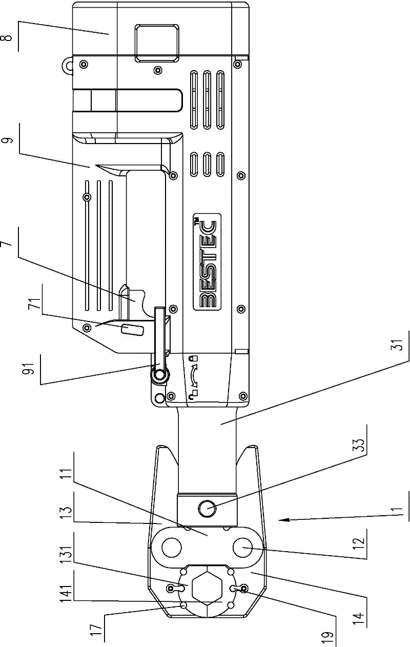 Impact type electric compression joint or shearing pliers