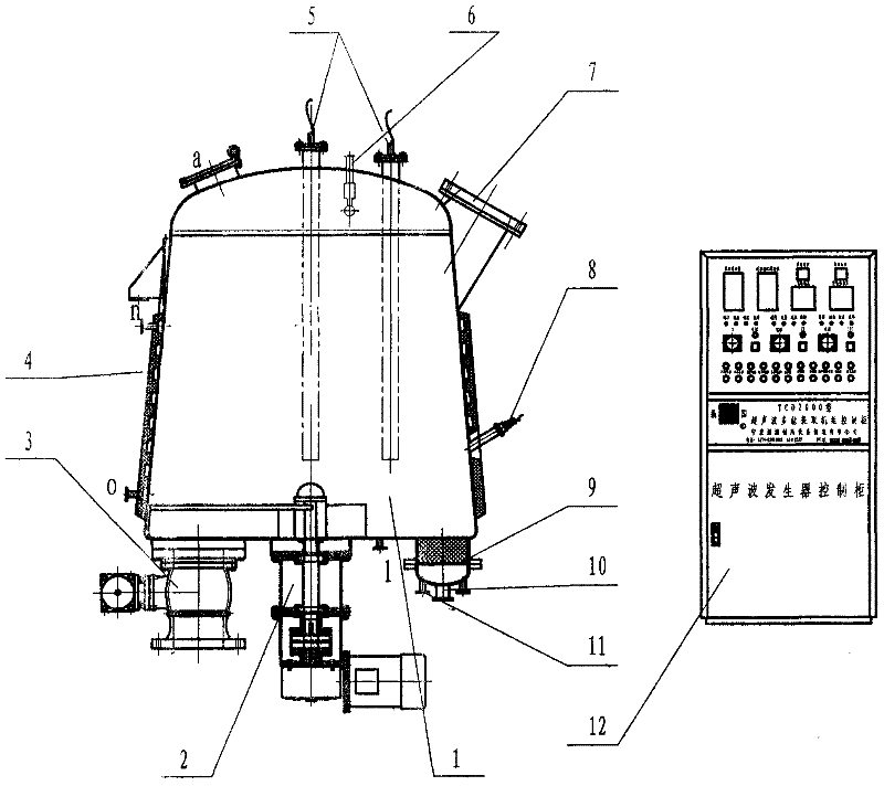 Ultrasonic conical triple slag extraction tank