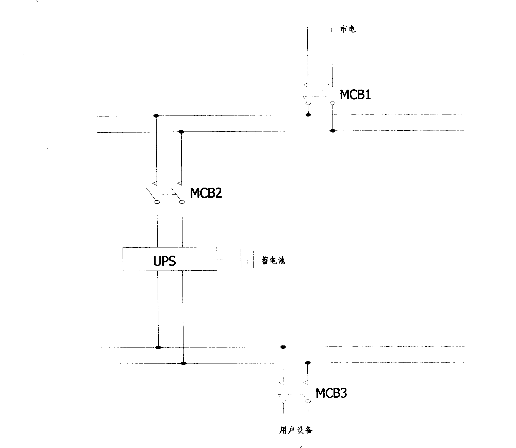 Device and method for on-line switching uninterrupted power supply