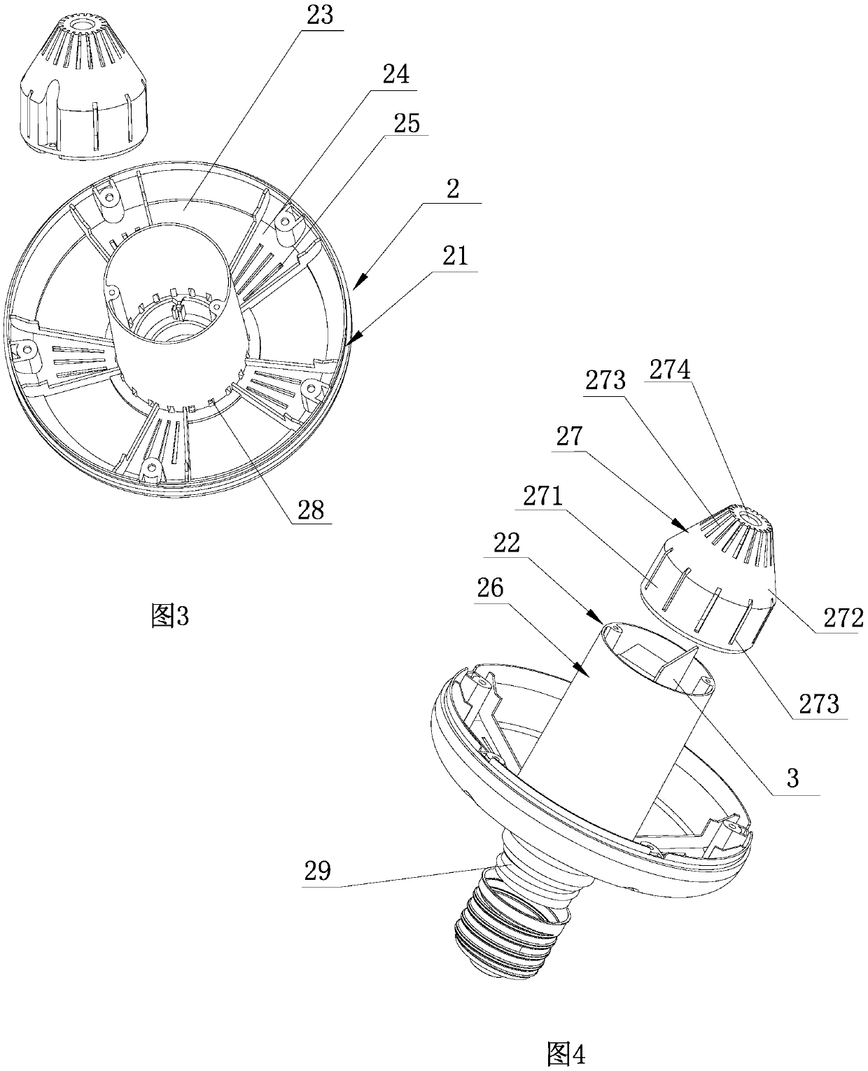 High-power LED lamp low in cost and capable of easily radiating heat