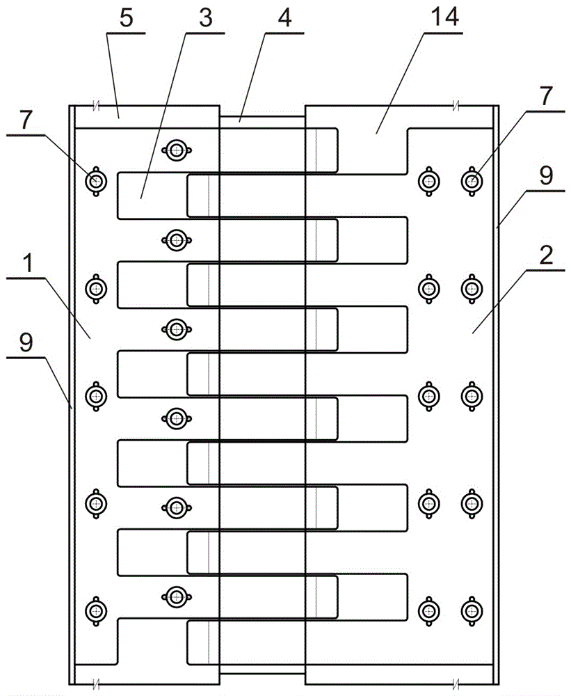 Double-simple-support type anti-falling comb-shaped bridge expansion device