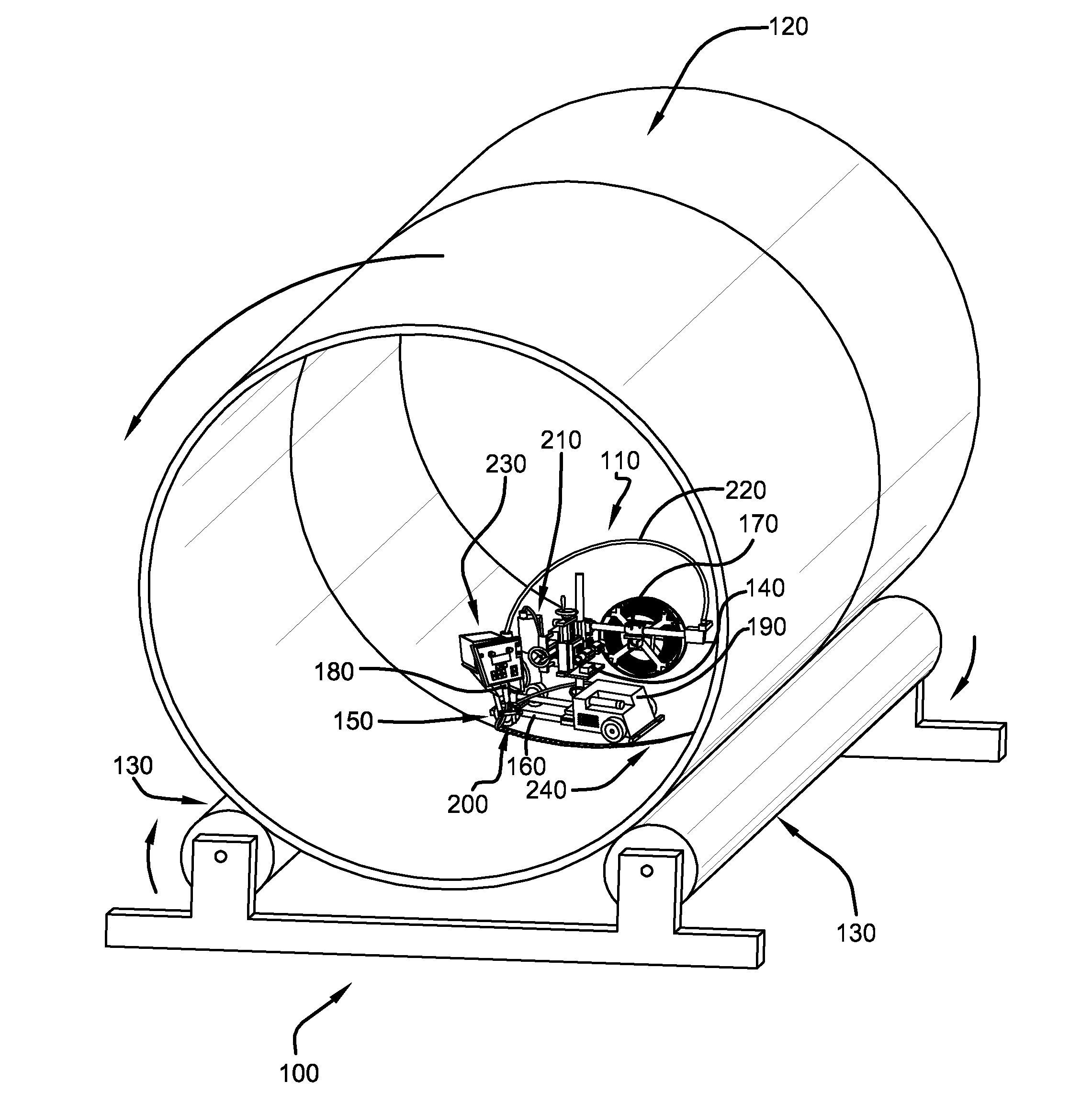 Self-leveling welding tractor