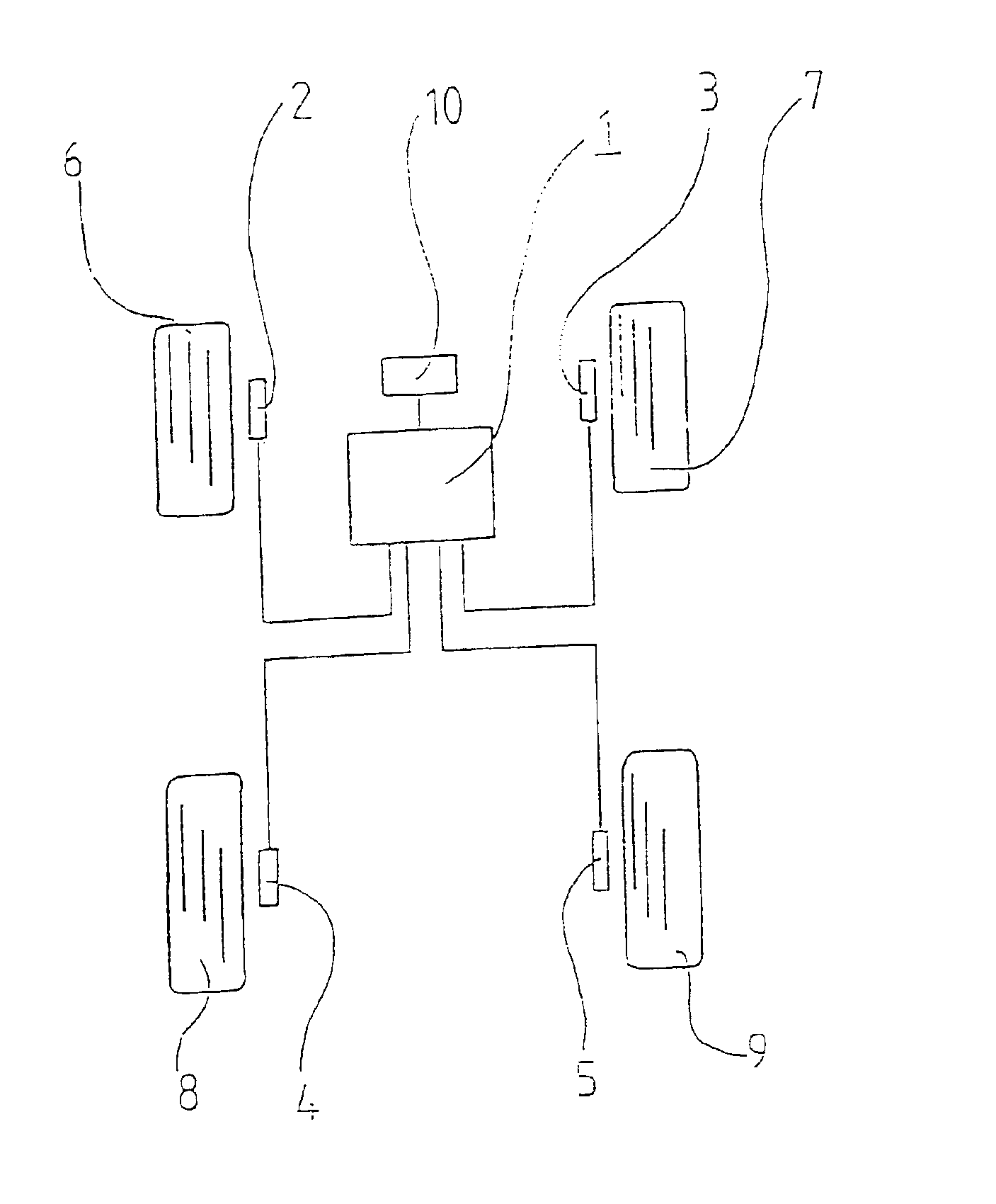 Process and system for determining the onset of tread rubber separations of a pneumatic tire on a vehicle