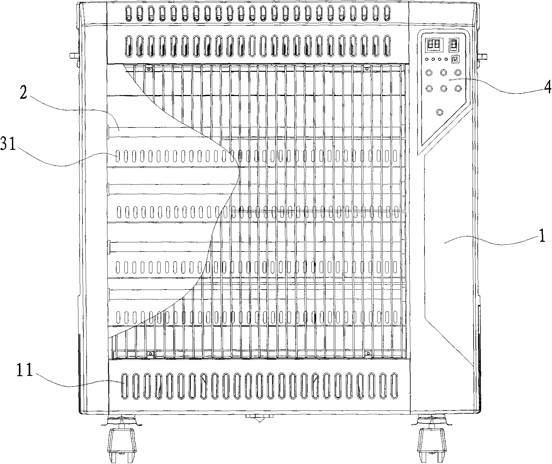 Circulating and reflecting electric heater