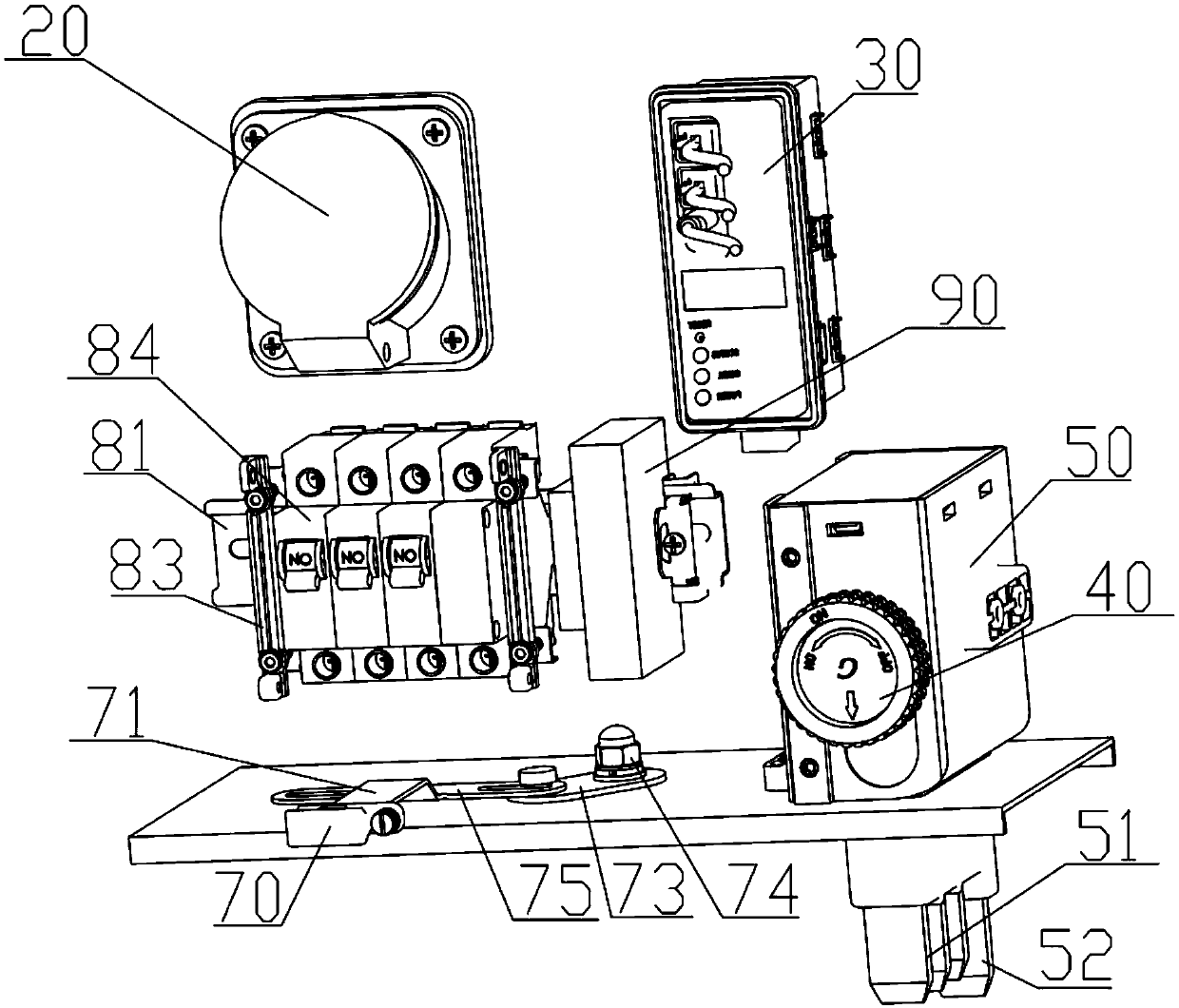 Plugging box for power distribution of bus duct