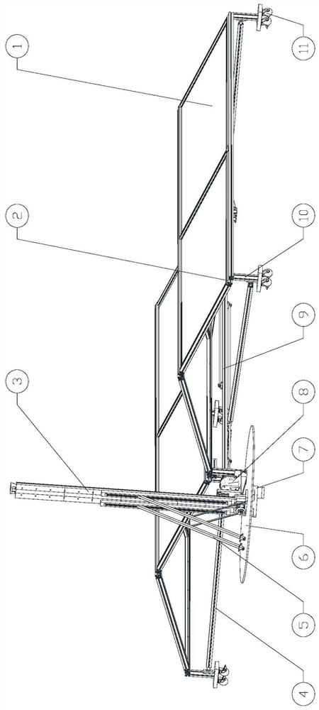 Light-following double-layer lead screw guide type photovoltaic mechanism folding and unfolding device