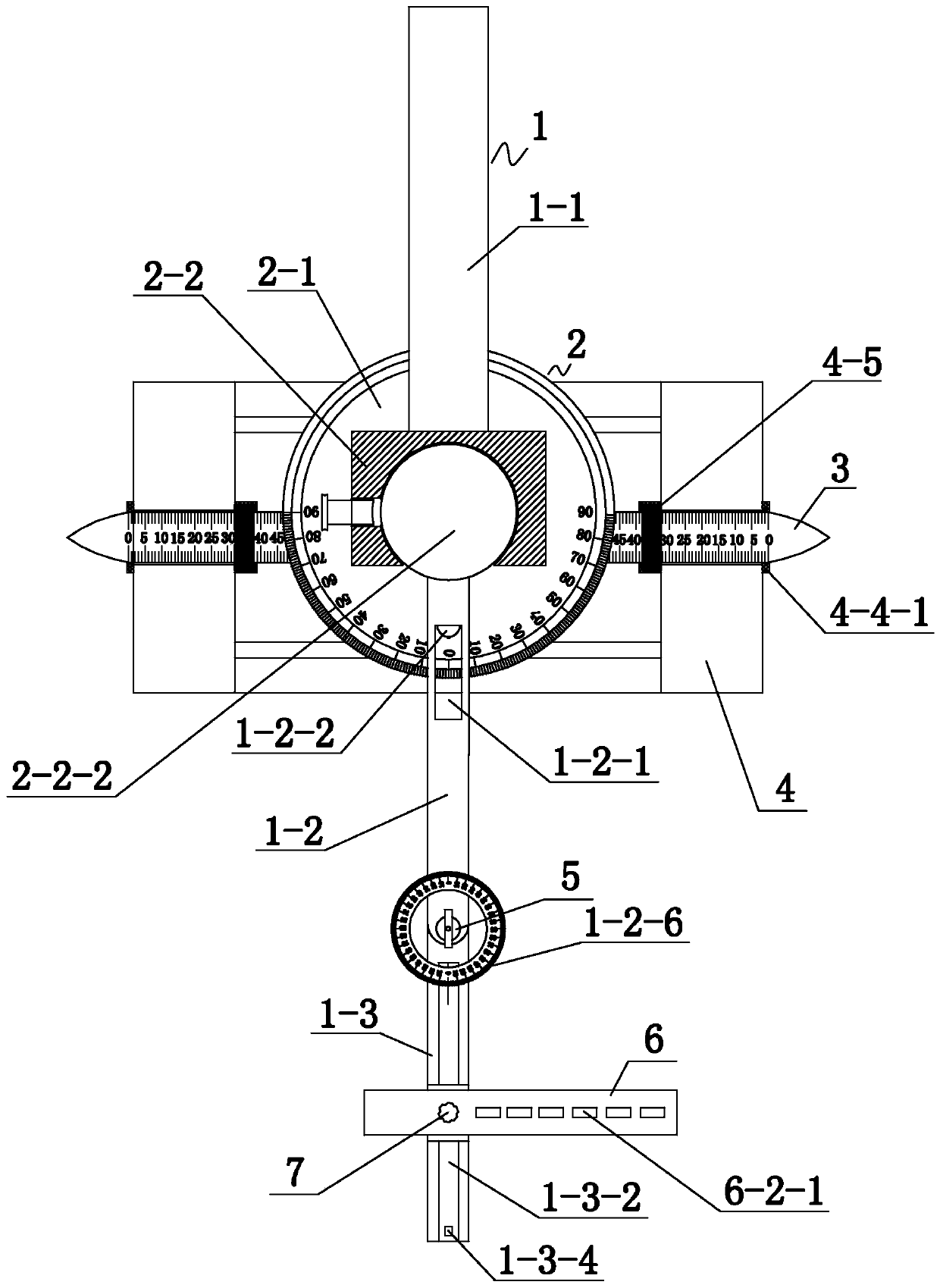 A force line measurement angle positioning device for osteotomy around the knee joint