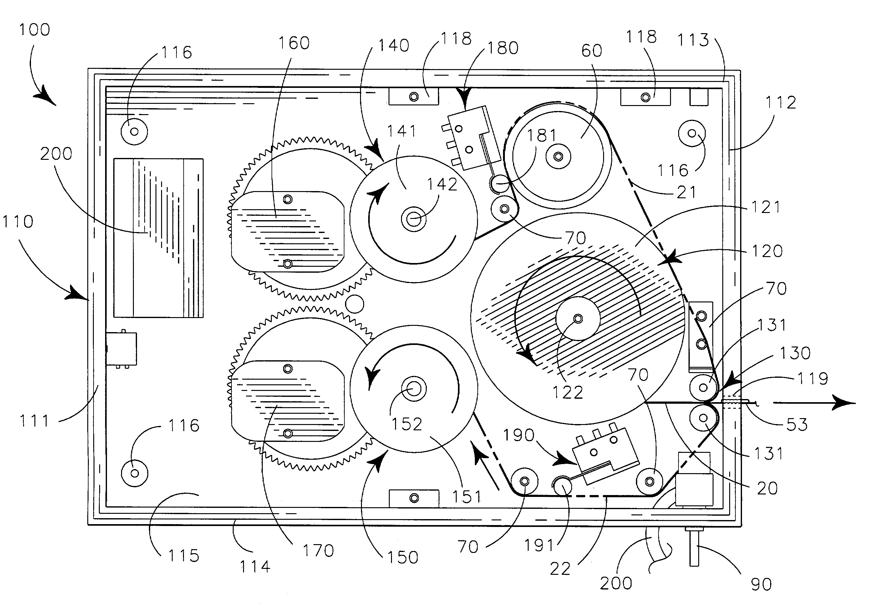 Powered dispenser for interconnected strip bandages