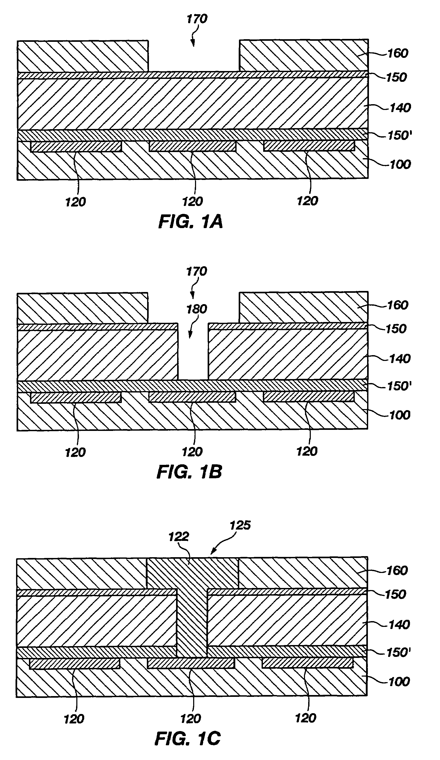 Methods for forming a metallic damascene structure