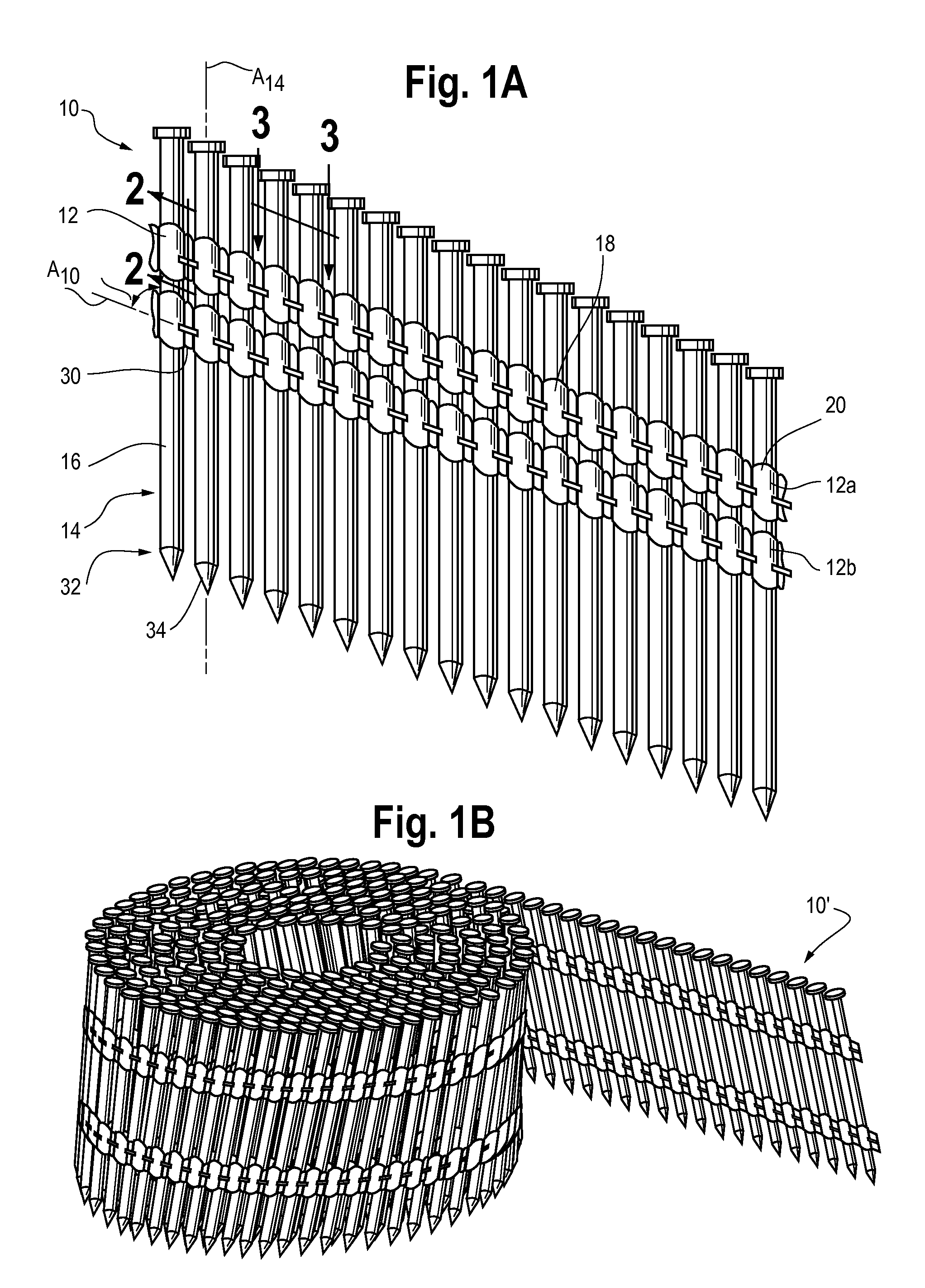 Debris-free plastic collating strip for nails