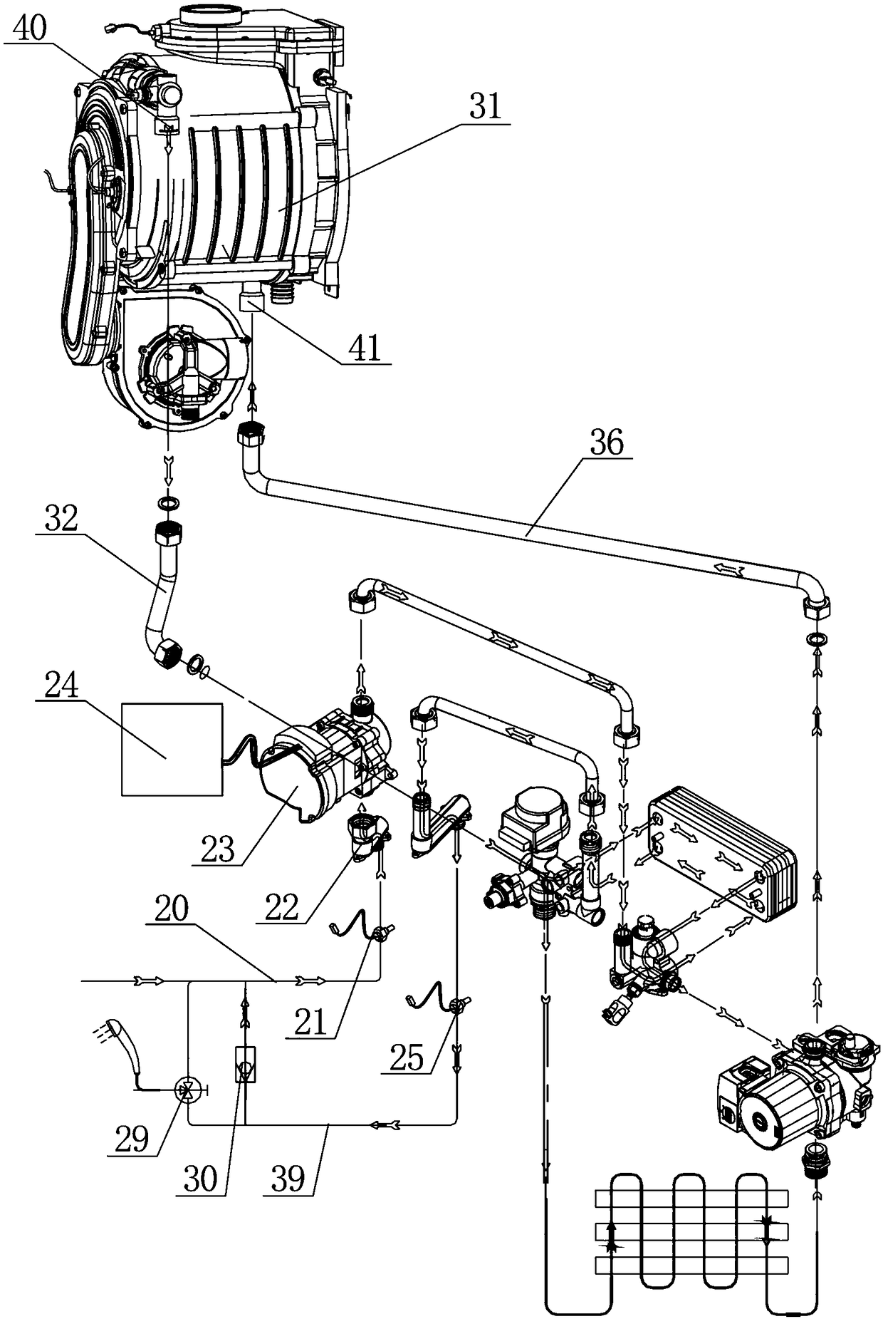 Full premixed gas wall-hanging stove