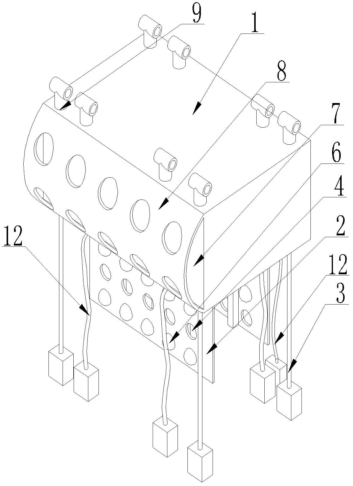 Multihole floating breakwater with wave energy weakened in multiple stages