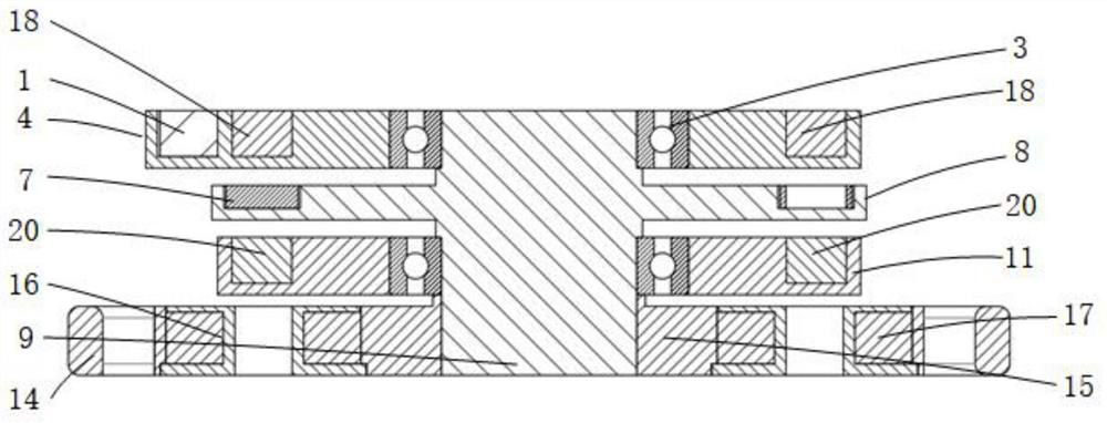 A magnetic field modulation up-frequency electromagnetic energy harvesting device