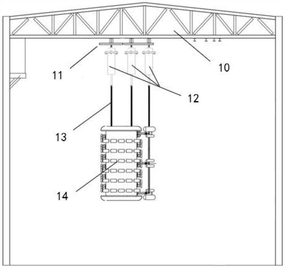 Suspension insulator connecting device for improving anti-seismic property of converter valve tower