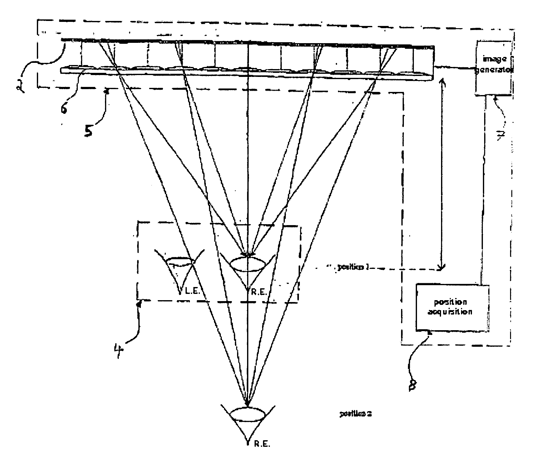 Method and Device for Autosterioscopic Display With Adaptation of the Optimal Viewing Distance