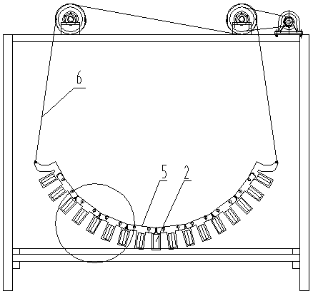 Soft shaft support device of glass bent tempering equipment