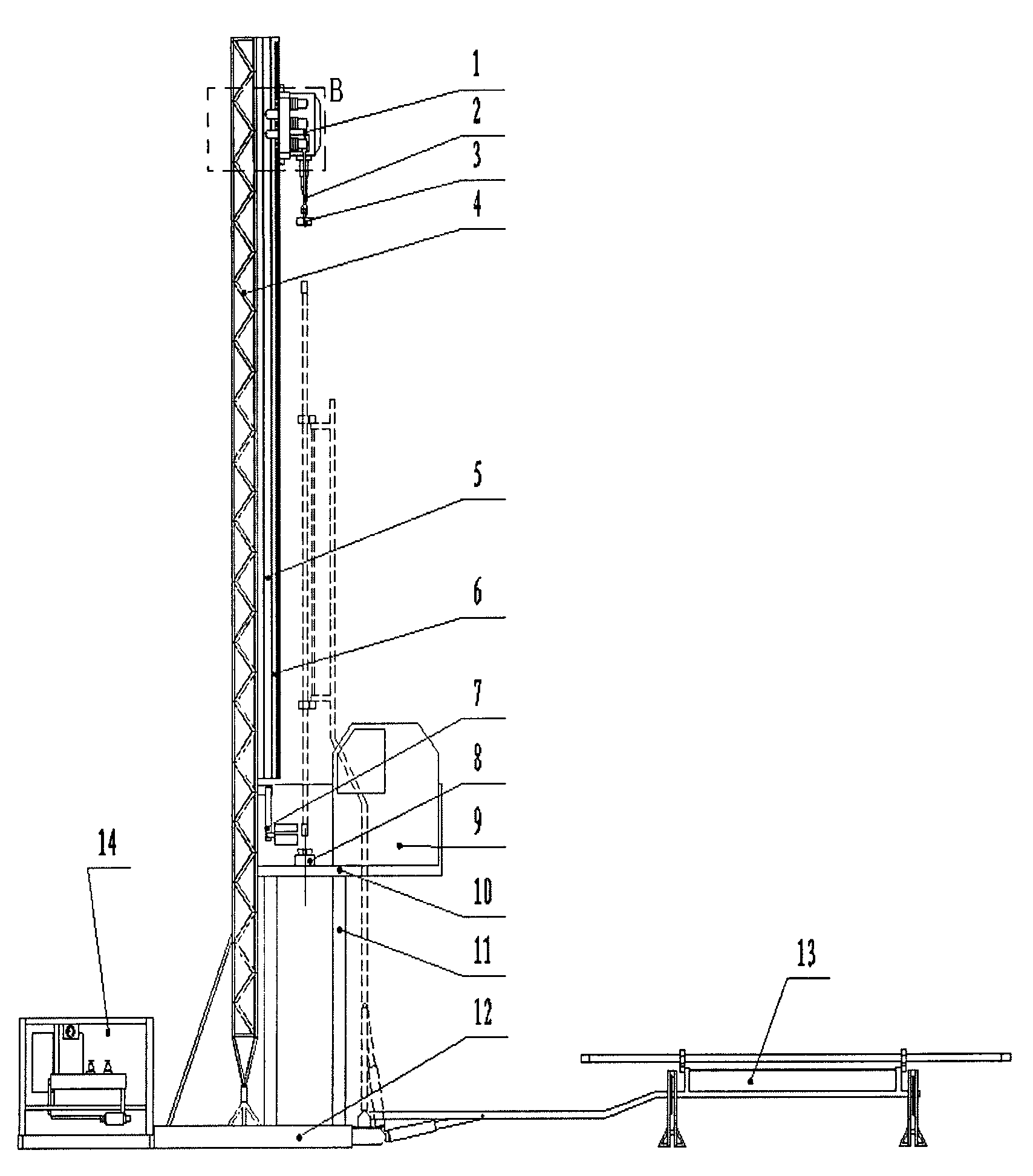 Gear rack lifting drilling machine