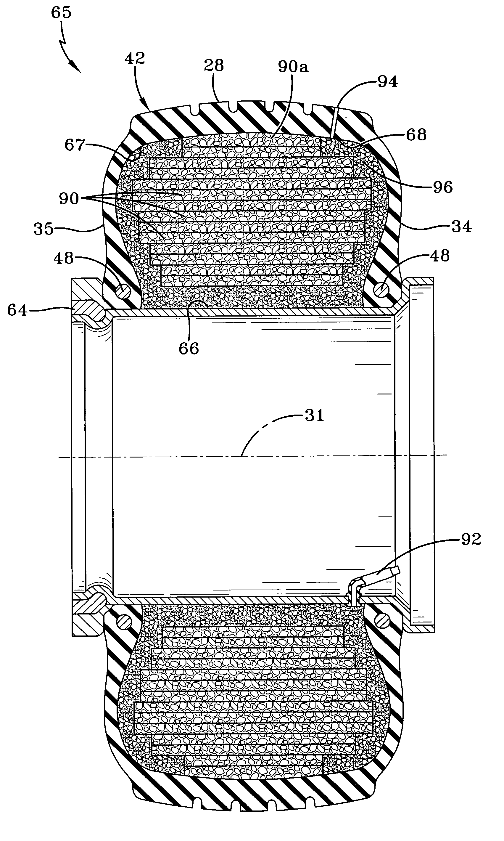 Vehicle wheel made with precured and foamed elastomeric material and method