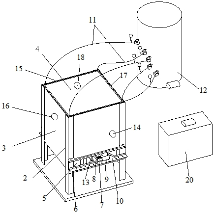 Cut-and-fill three-dimensional simulation test device and method