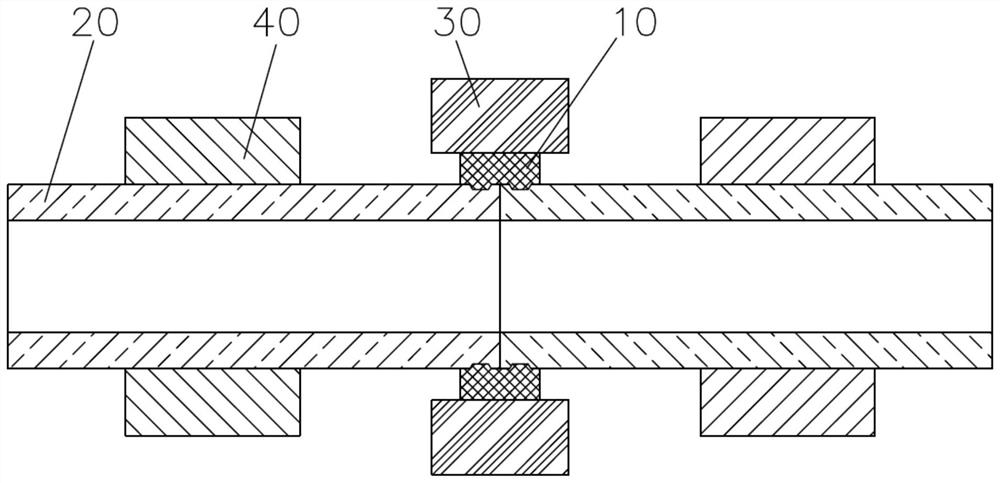 High-strength and high-reliability-sealing radial friction welding method for steel pipe fitting