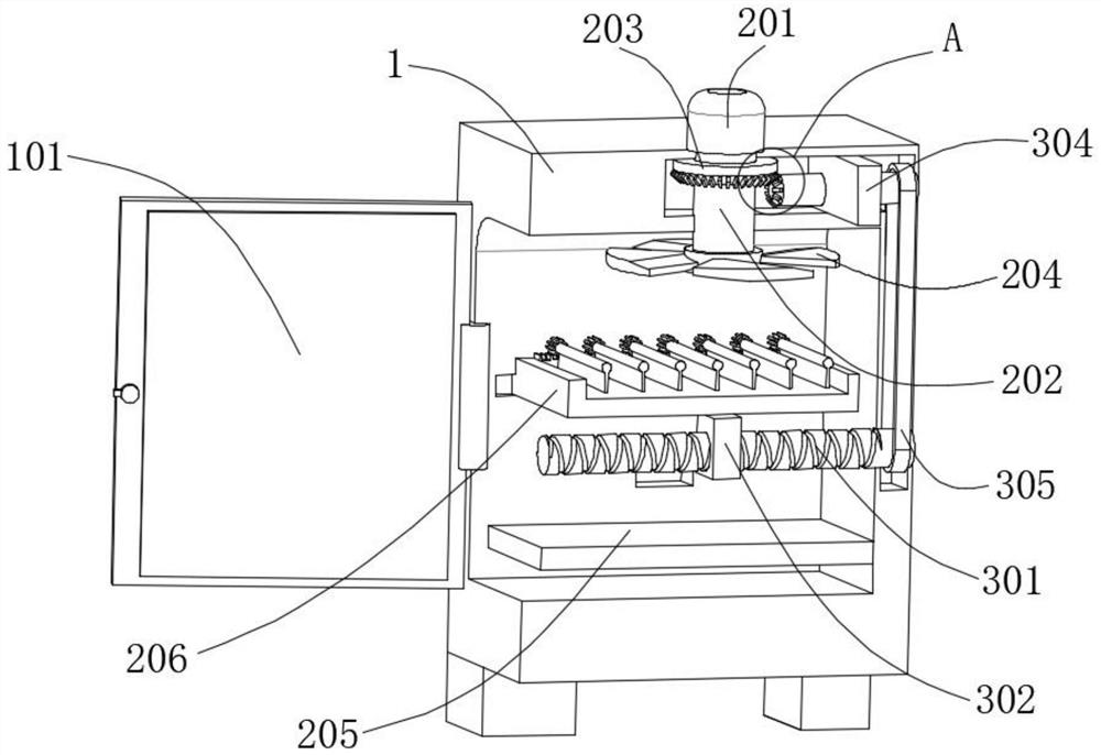 Camellia oleifera leaf processing double-sided drying device with heat energy recycling function