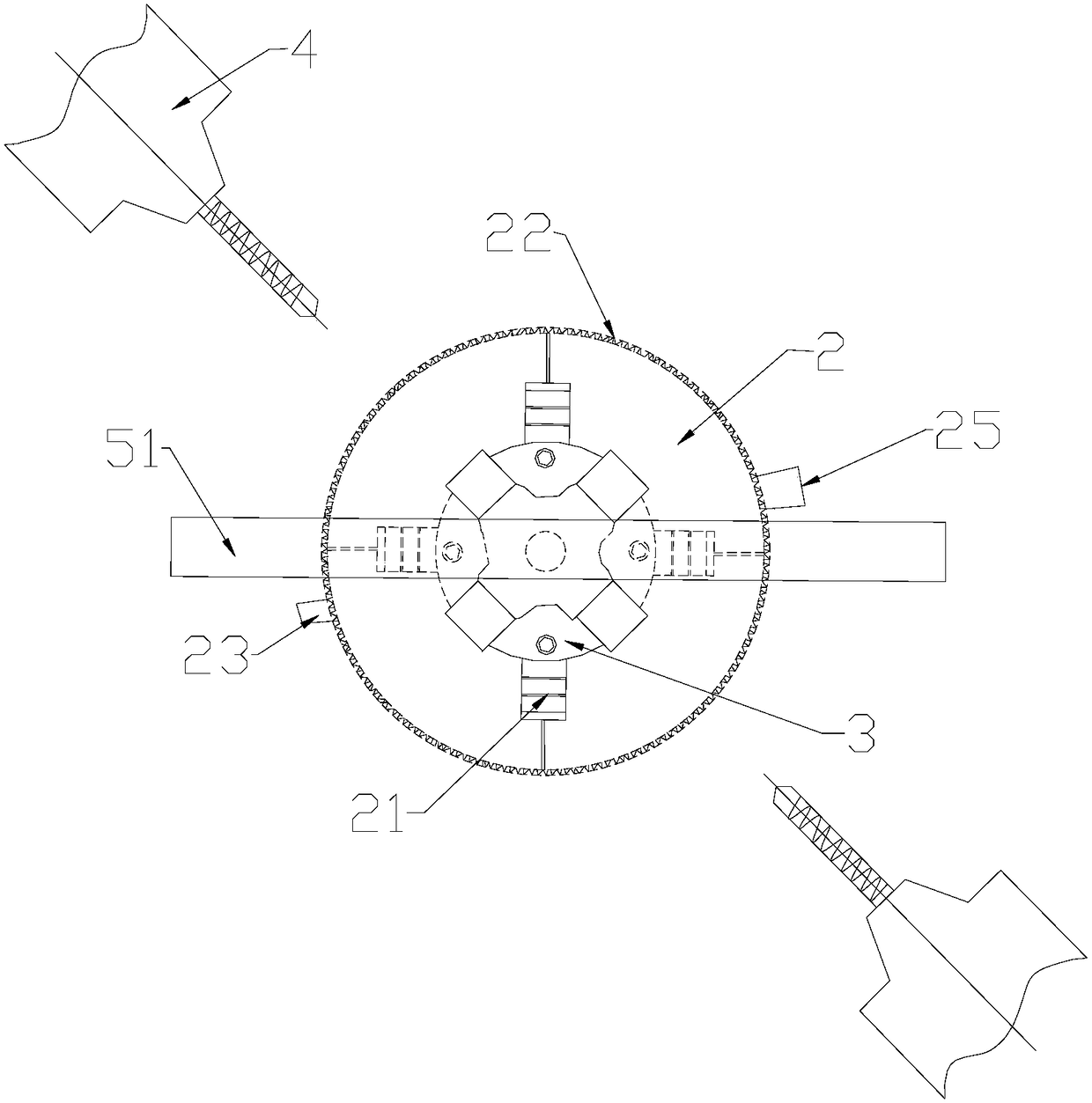 A cross-axis universal automatic drilling device