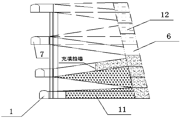 Continuous mining method suitable for high-middle section