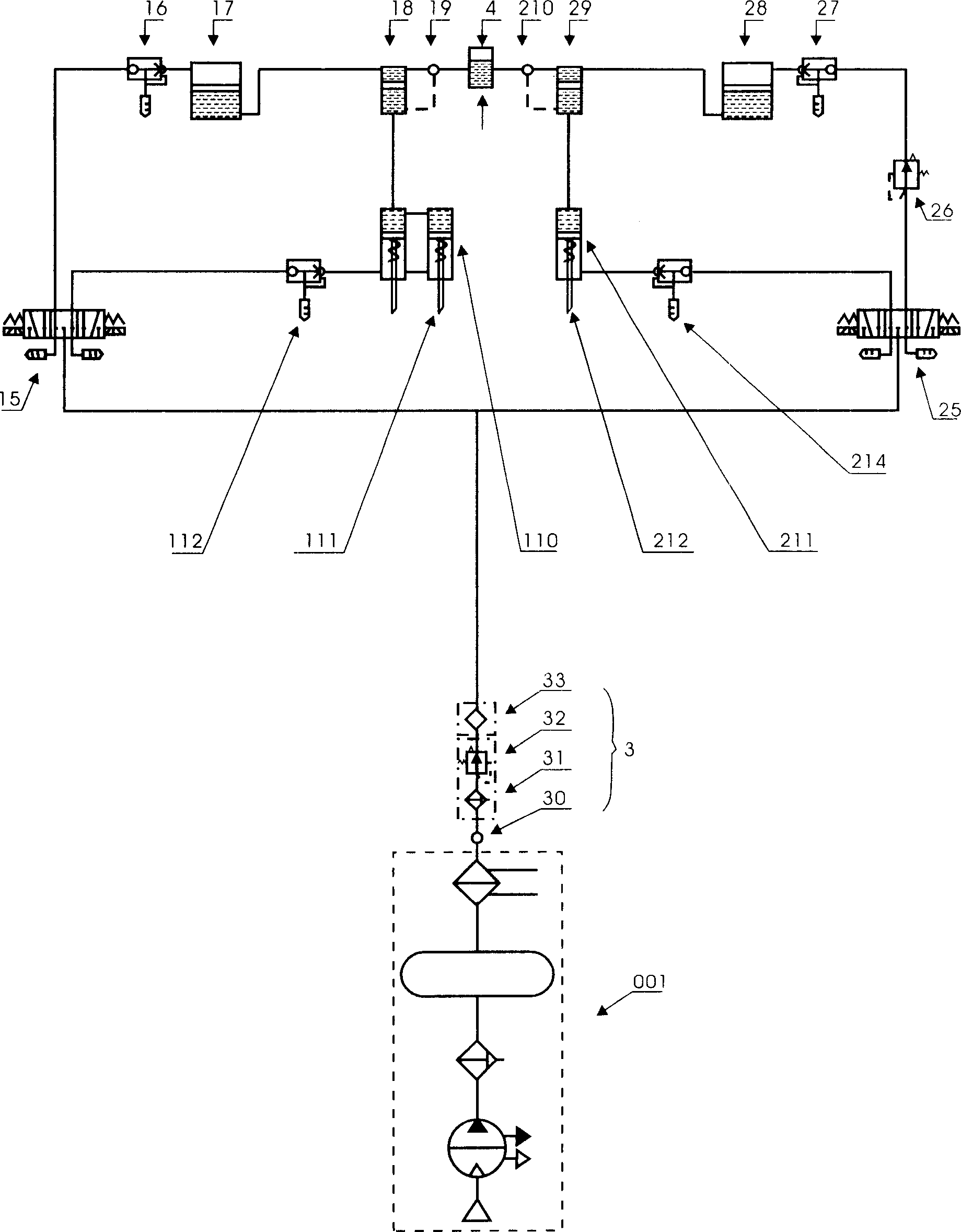 Air-actuated plastic injection machine