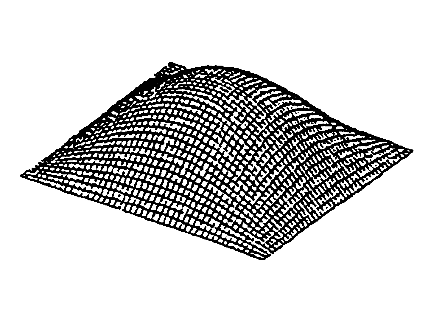 Shape of microdot mark formed by laser beam and microdot marking method