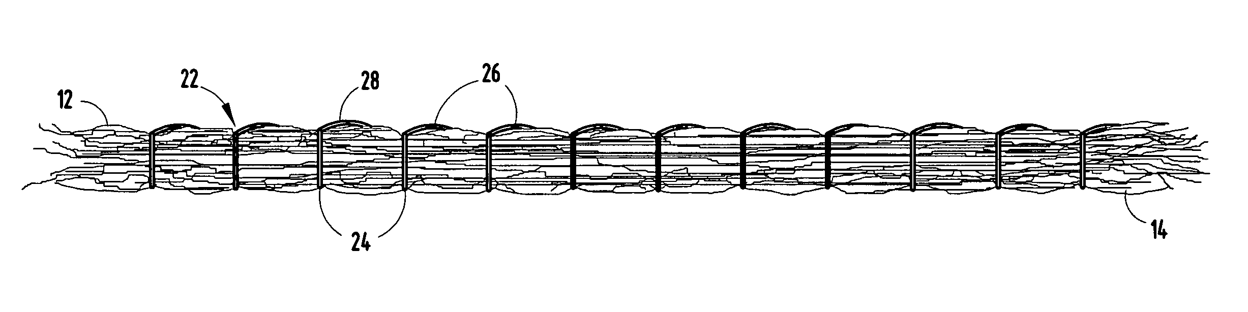 Method of producing a fire resistant fabric with stitchbonding