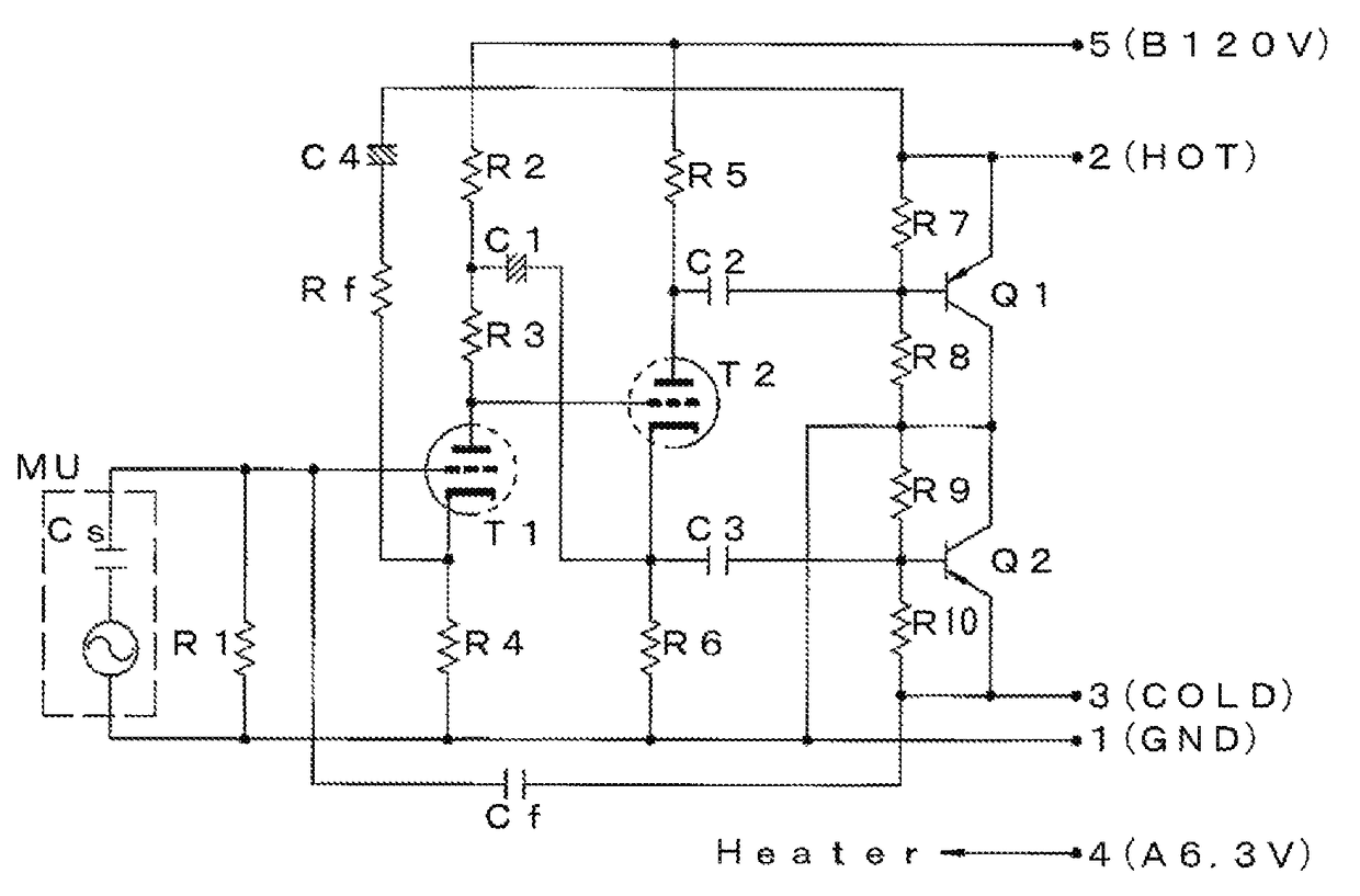 Impedance conversion circuit of condenser microphone