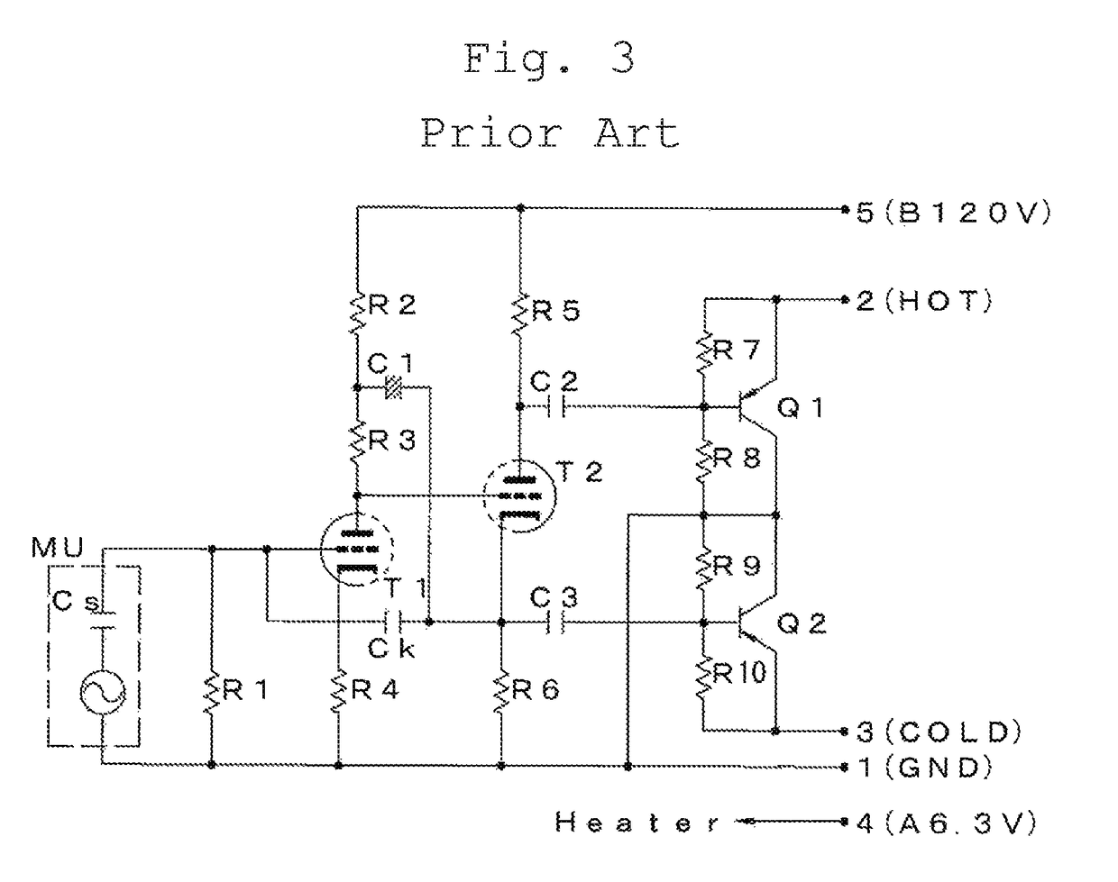 Impedance conversion circuit of condenser microphone