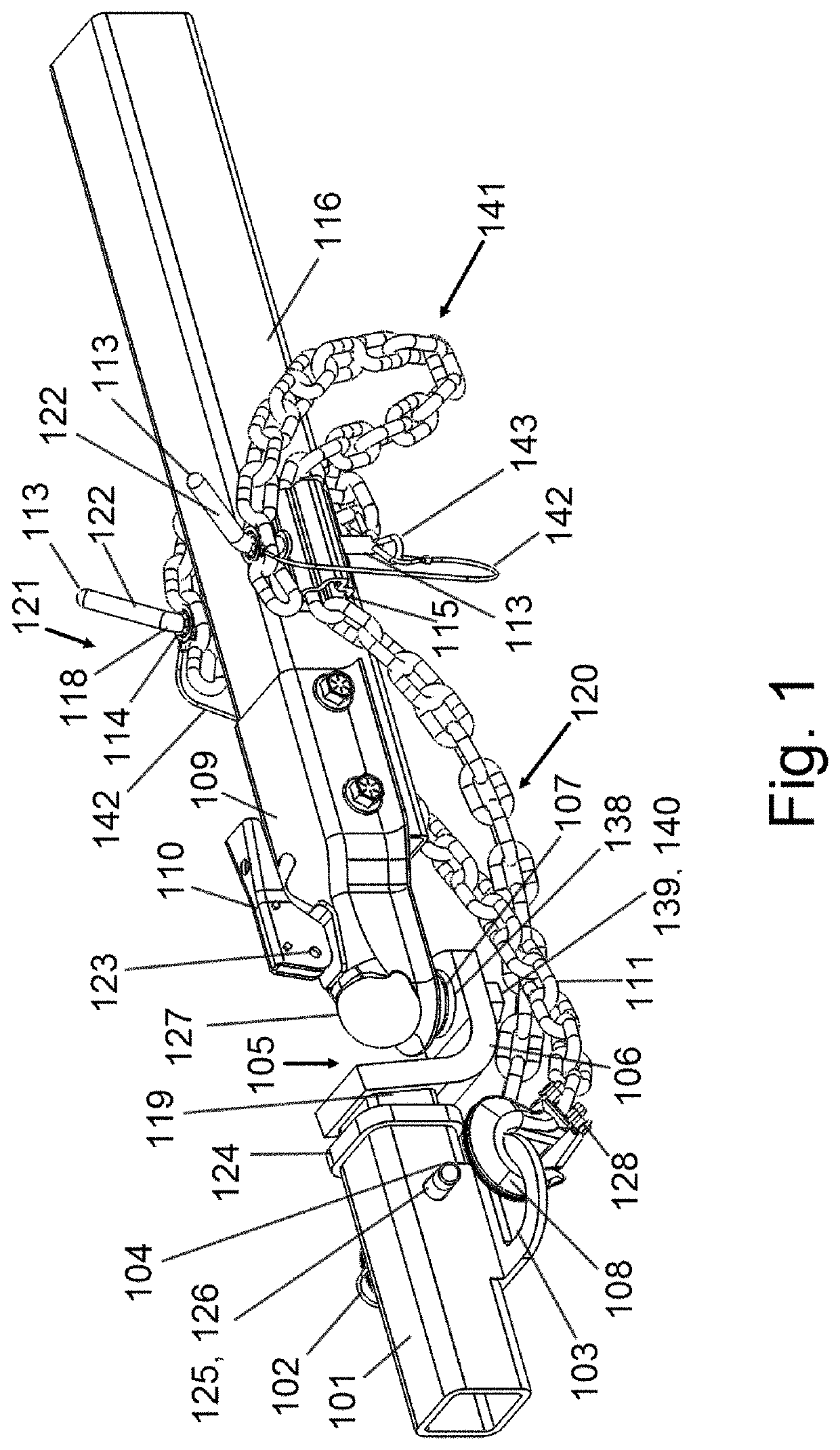 Adjustable safety chain attachment for trailers