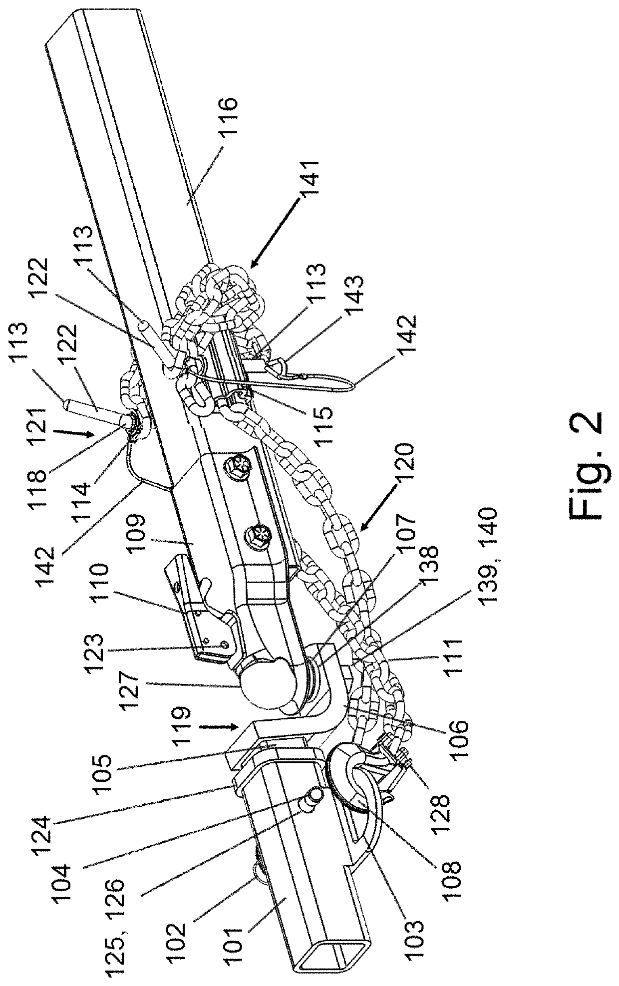 Adjustable safety chain attachment for trailers