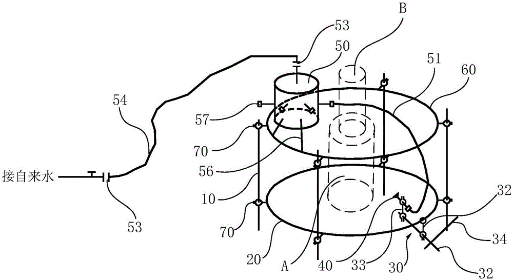 Water spraying and cooling system for bearing test of free high-temperature compression member