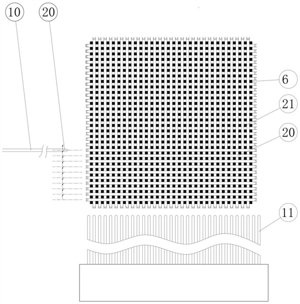 Knitting device and knitting method for carbon-carbon throat liner preform