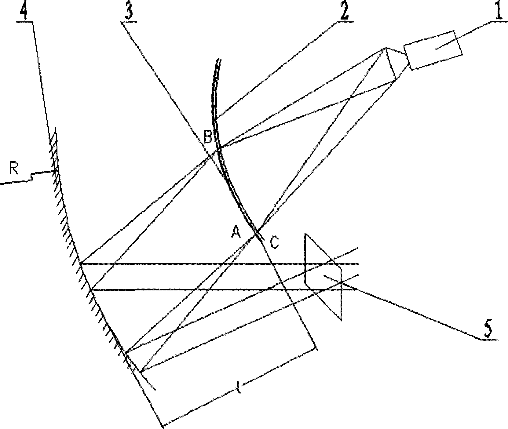 Downward strabismus vision distance variable type wide-angle infinite view scope display process and display system