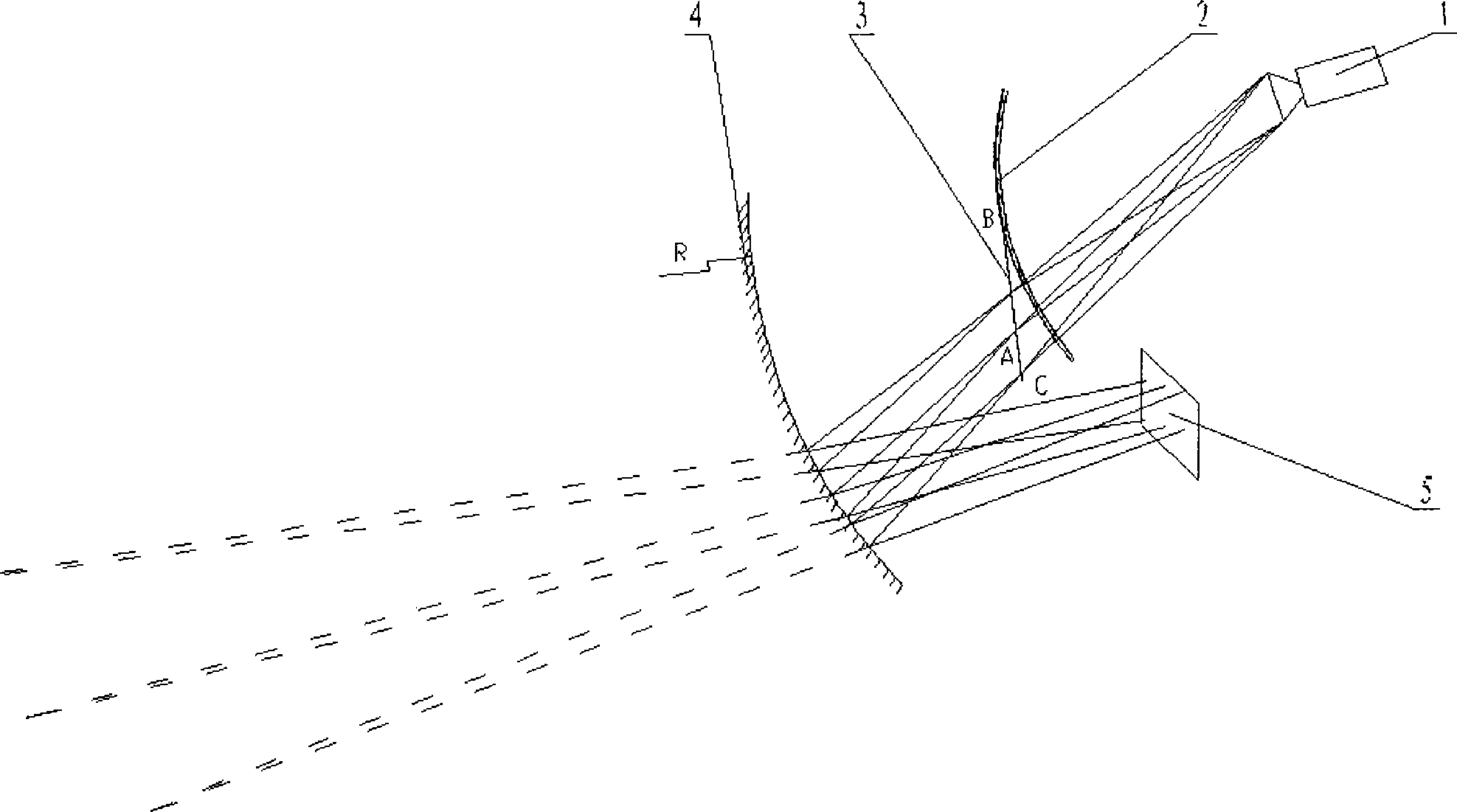 Downward strabismus vision distance variable type wide-angle infinite view scope display process and display system