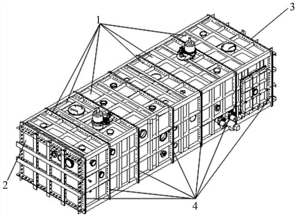 Welding method for large nuclear detection container structure