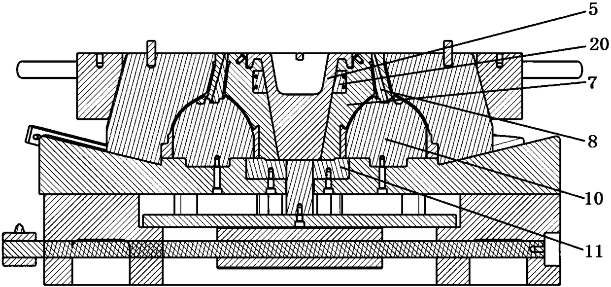 An integral casting mold for an aero-engine diffuser