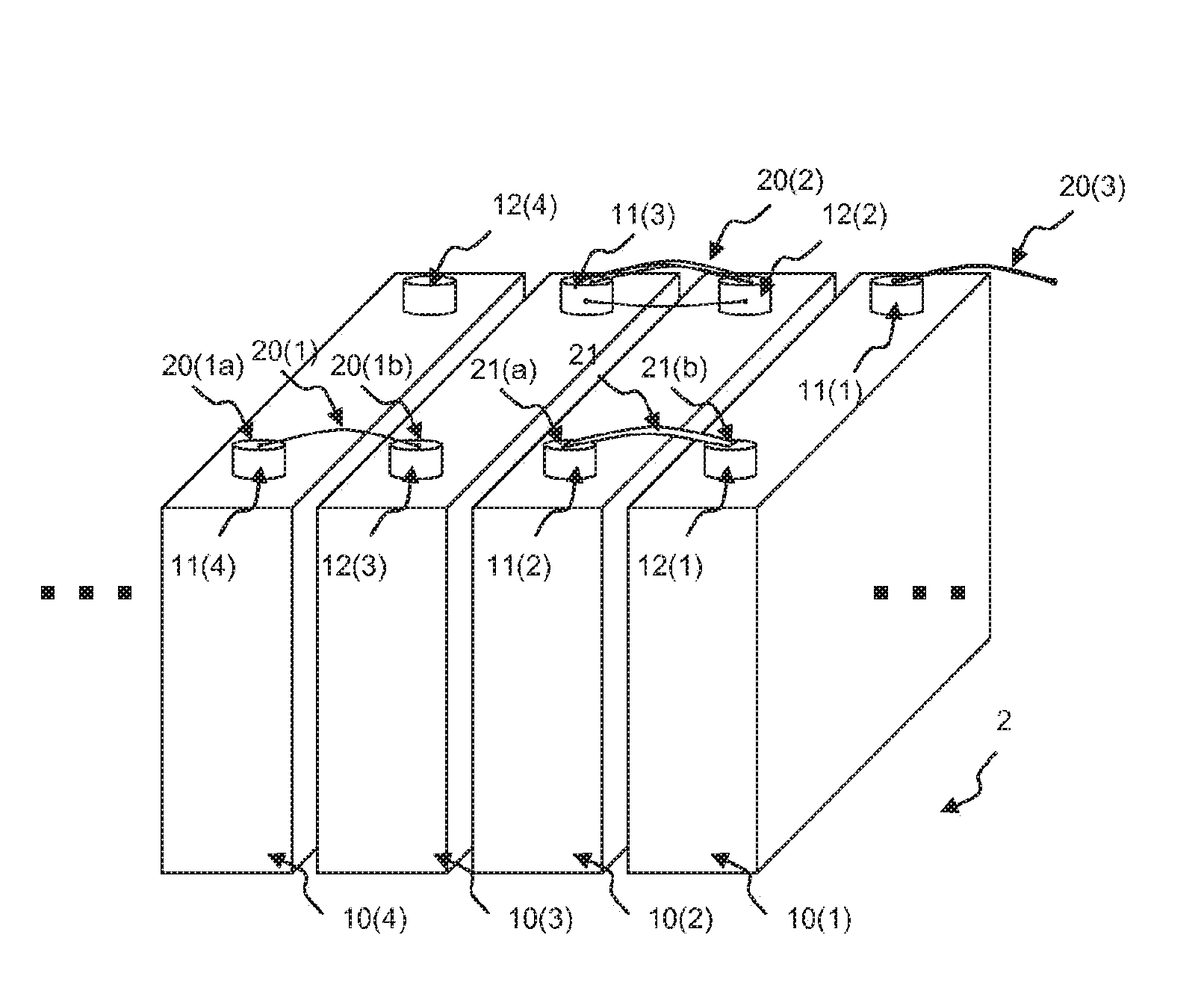 Electric cell connector for a battery module