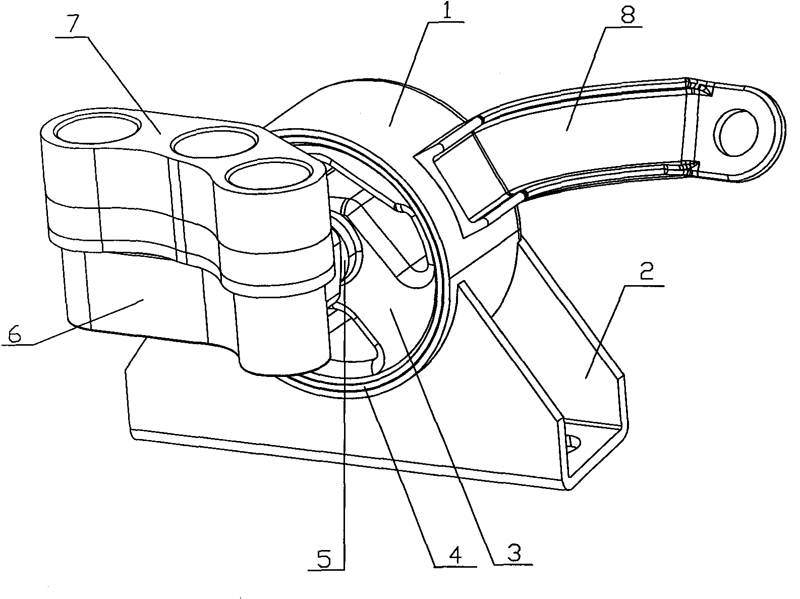 Automobile power assembly suspending cushion with vibration absorbing function