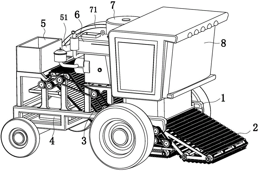 A self-collecting mobile straw recycling machine