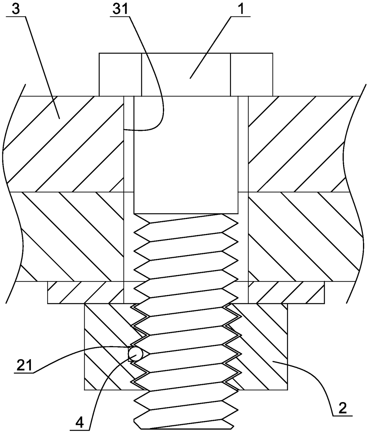 Anti-vibration locking bolt pair