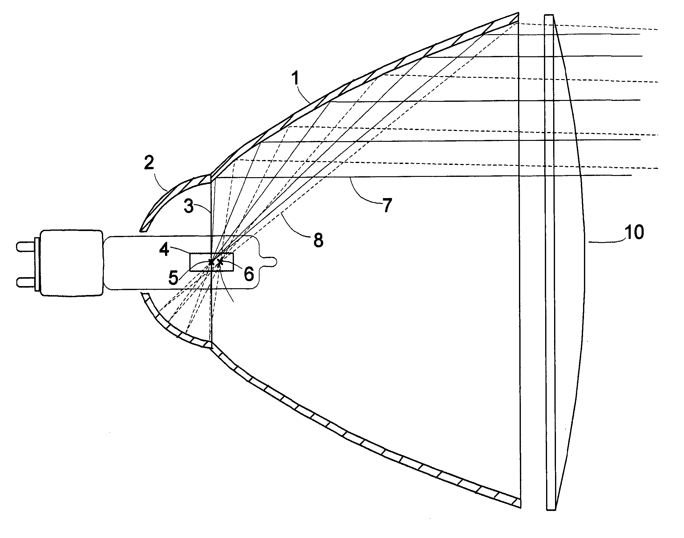 Heat distributing hybrid reflector lamp or illumination system