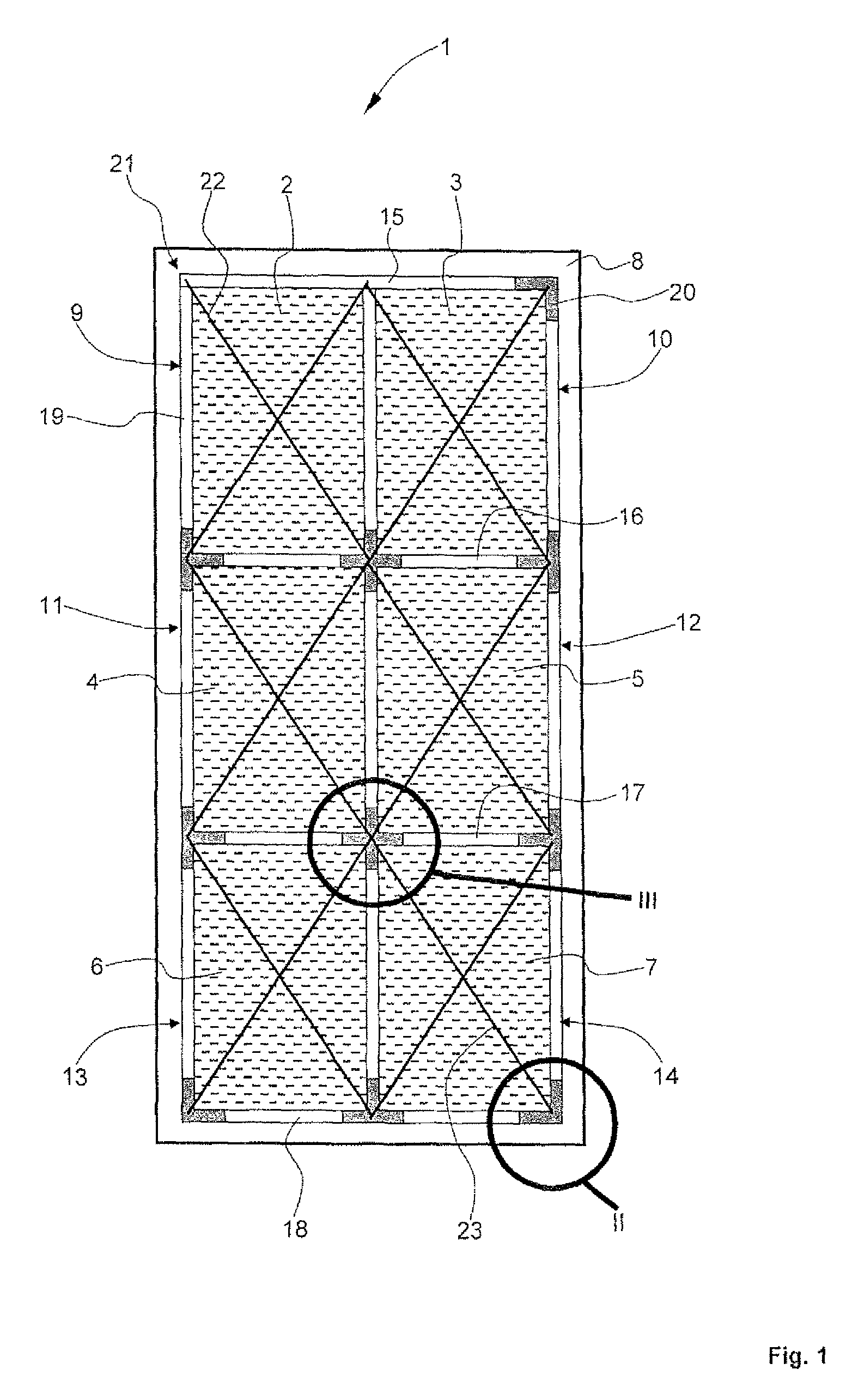 Sound-absorbing element for transport means, in particular for aircraft